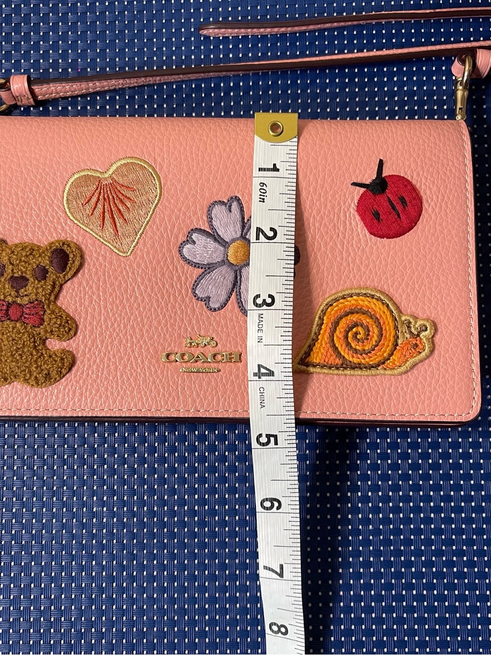 Coach Pink Crossbody Wallet with Playful Patches - Picture 6 of 9